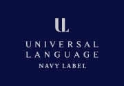 UNIVERSAL LANGUAGE NAVY LABEL