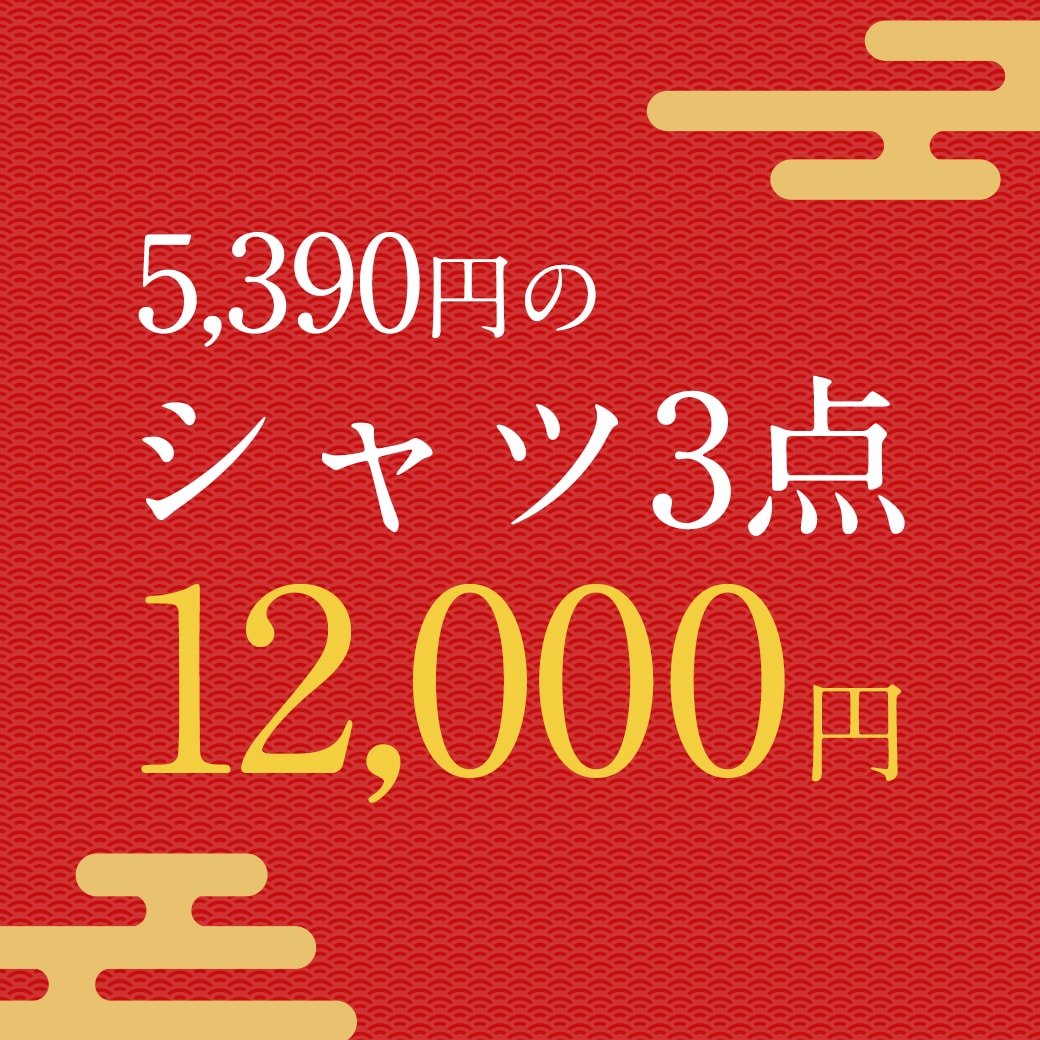 5,390円のシャツ3点12,000円