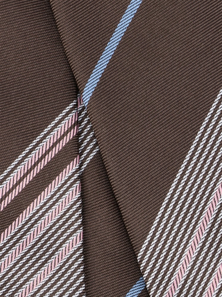 ネクタイ／Fabric by ITALY／コットンシルク／ストライプ×織柄2 ネクタイ プレゼント