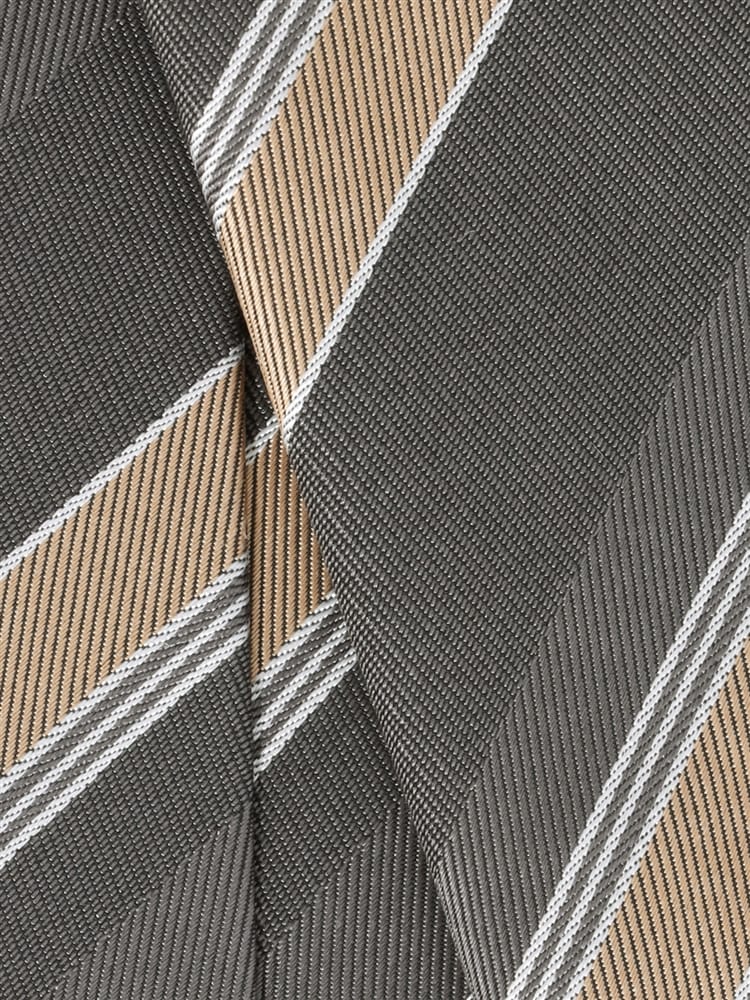 ネクタイ／Fabric by ITALY／コットンシルク／ストライプ×織柄2 ネクタイ プレゼント