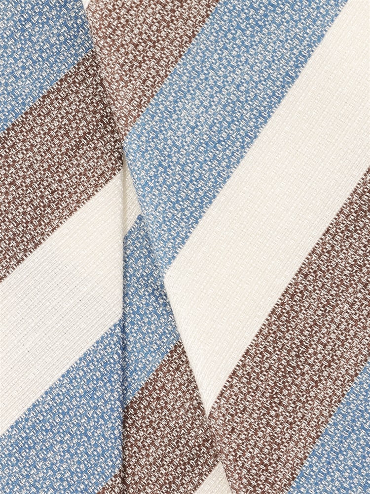 ネクタイ／Fabric by ITALY／リネンシルクコットン／ストライプ×織柄 