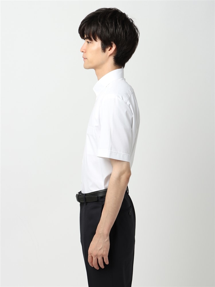 WEB限定／ワイシャツ／半袖／形態安定／ボタンダウンカラー／織柄／BASIC／ドレスシャツ1 ワイシャツ イージーケア