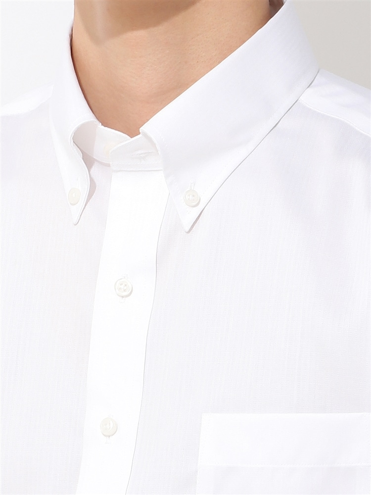 ワイシャツ／半袖／形態安定／COOL MAX／ボタンダウンカラー／BASIC／ドレスシャツ4 コットン ストレッチ