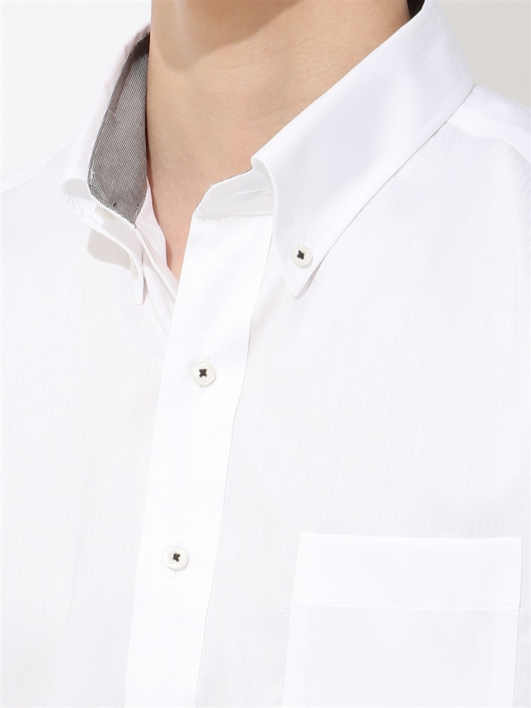 ワイシャツ／半袖／形態安定／COOL MAX／ボタンダウンカラー／BASIC／ドレスシャツ4 ストレッチ ワイシャツ