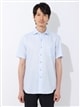 ワイシャツ／半袖／形態安定／COOL MAX／ホリゾンタルカラー／織柄／FIT／ドレスシャツ1