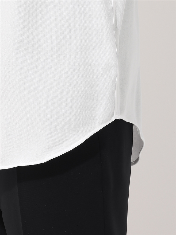 ワイシャツ／半袖／ノンアイロンストレッチ／ボタンダウンカラー／BASIC／ドレスシャツ6 ホワイト コットン