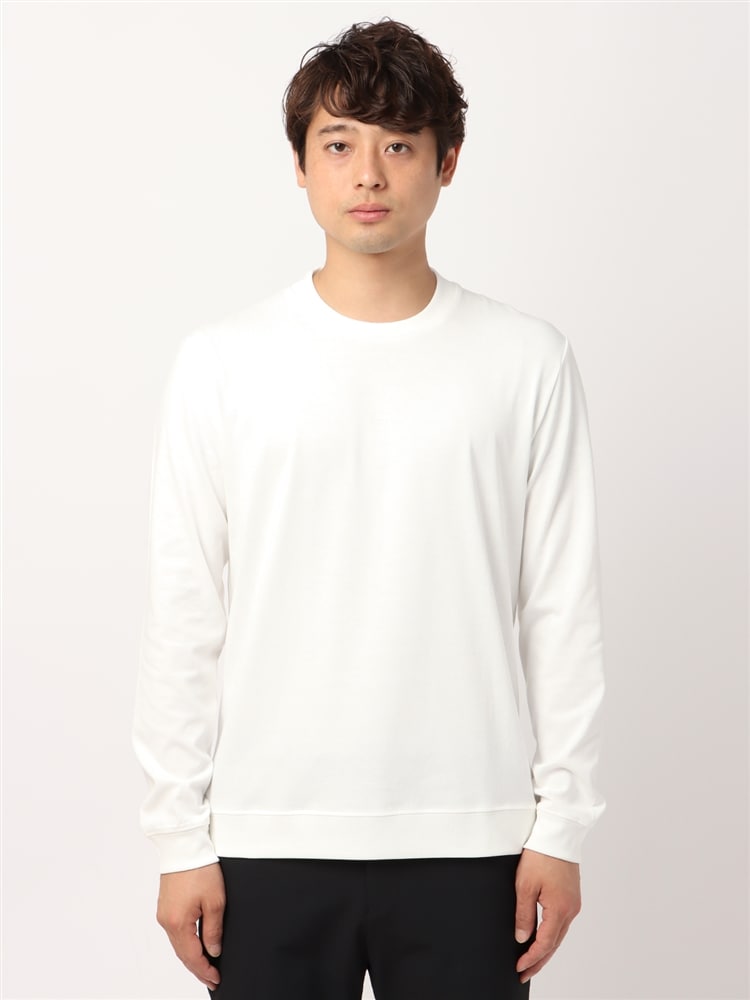 オフィT／Tシャツ／長袖／ウォッシャブル／プレーティング天竺／スマートフィット1 トップス オフィスカジュアル