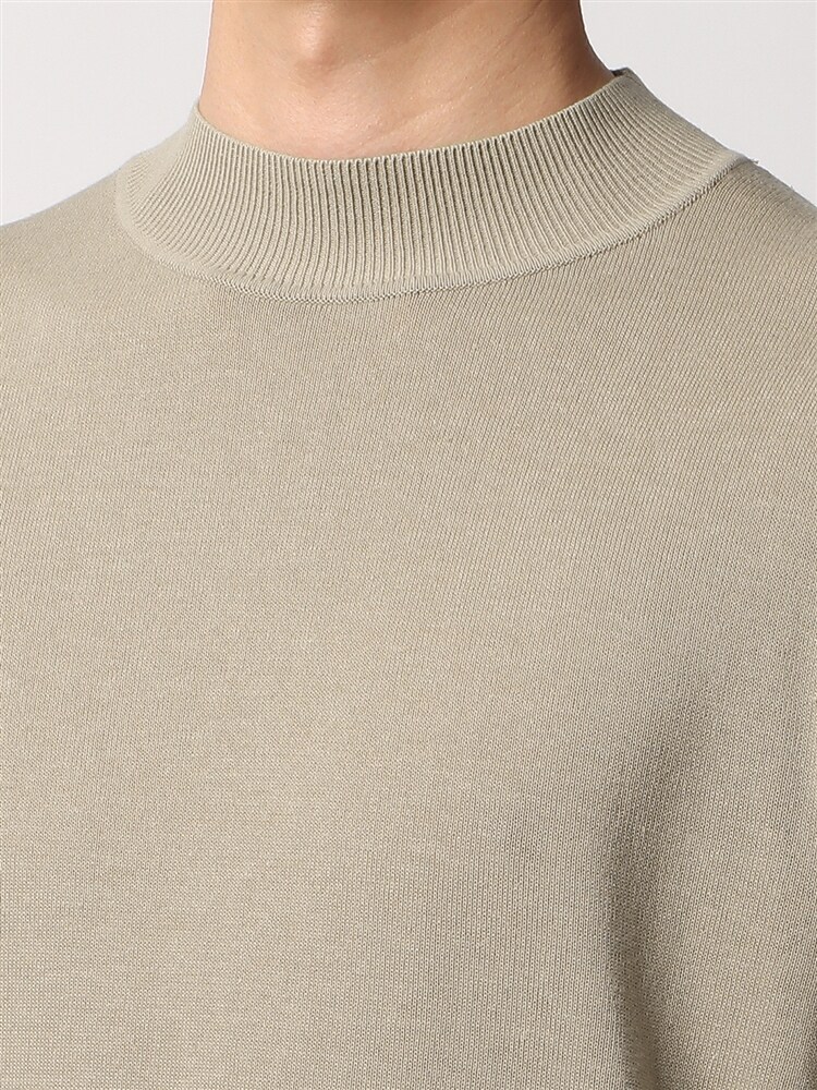 グッドスペックKNIT／モックネックニット／長袖／ウォッシャブル／強撚