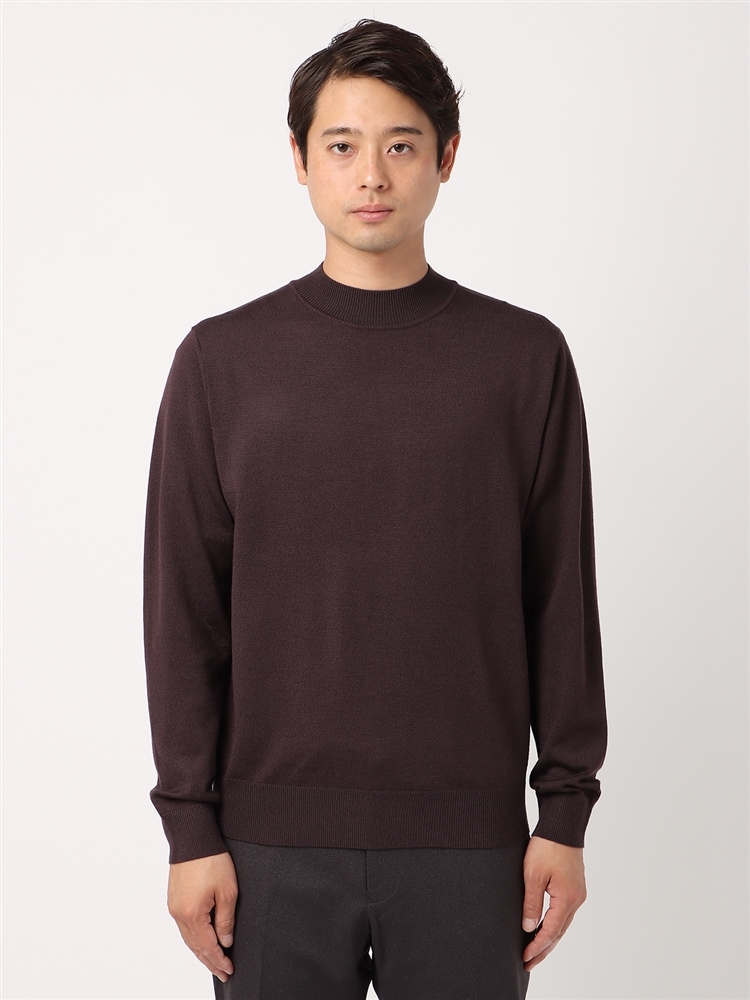 グッドスペックKNIT／モックネックニット／長袖／ウォッシャブル／毛混