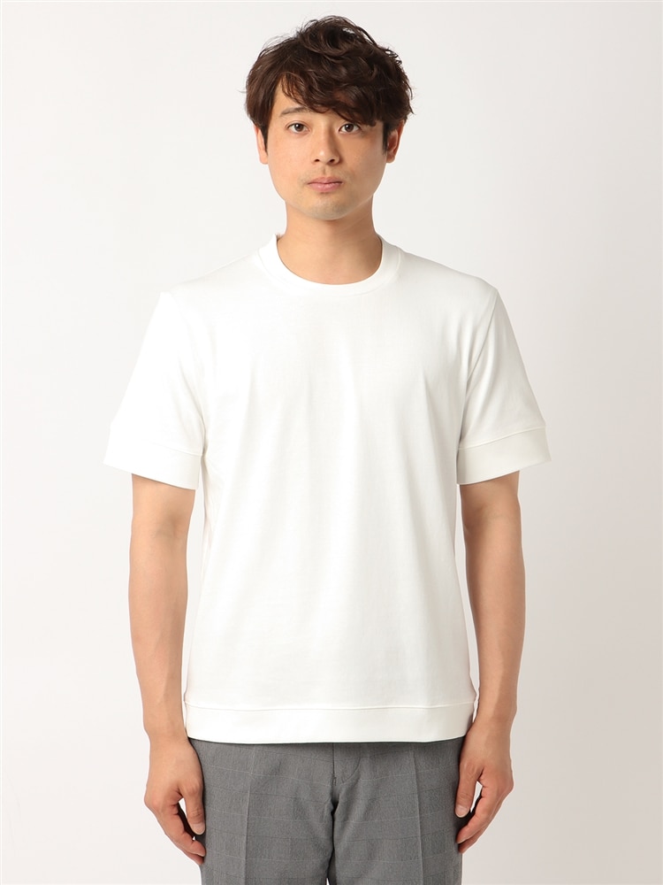 オフィT／Tシャツ／半袖／ウォッシャブル／接触冷感／プレーティング天竺／COMMUTECH2 トップス 通勤