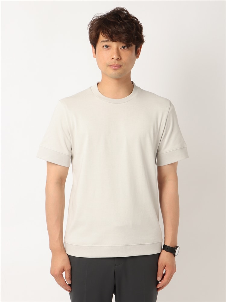 オフィT／Tシャツ／半袖／ウォッシャブル／接触冷感／プレーティング天竺／COMMUTECH2 夏 オフィスカジュアル