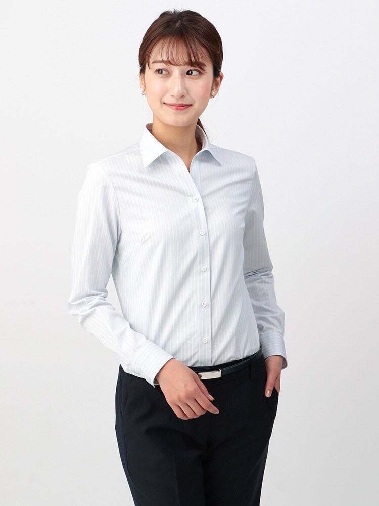 Easy Care Blouse スキッパーカラー ストライプ ef 3 The Suit Company White The Suit Company ザ スーツカンパニー ユニバーサルランゲージ公式通販 The Suit Company Universal Language Online Shop