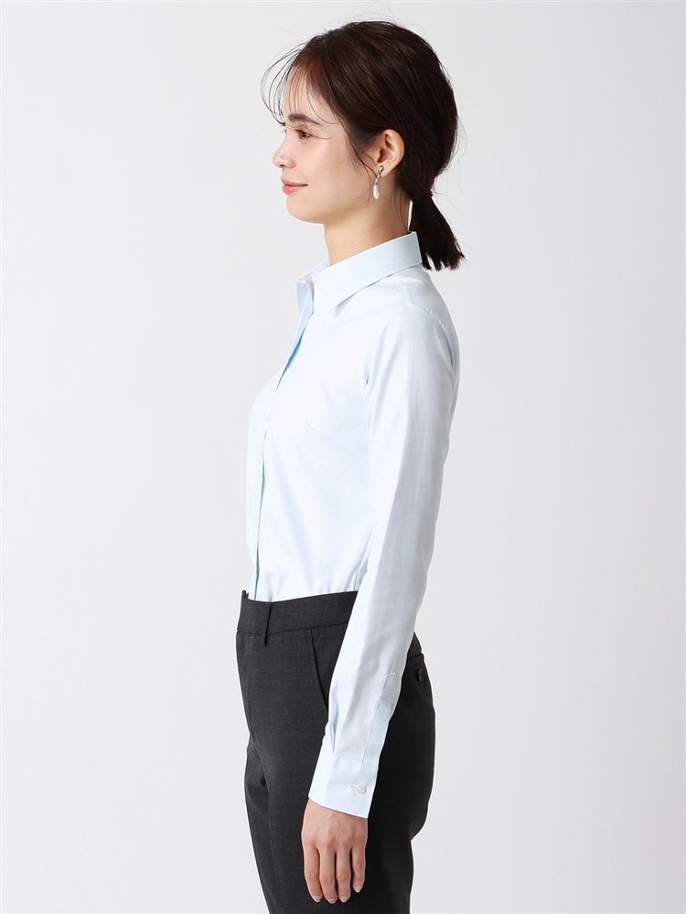 WEB限定／レギュラーカラーシャツ／長袖／Easy Care Stretch Blouse／織柄2 コットン 長袖