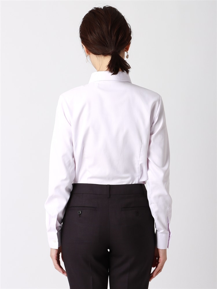 WEB限定／スキッパーカラーシャツ／長袖／Easy Care Stretch Blouse／織柄3 トップス 長袖