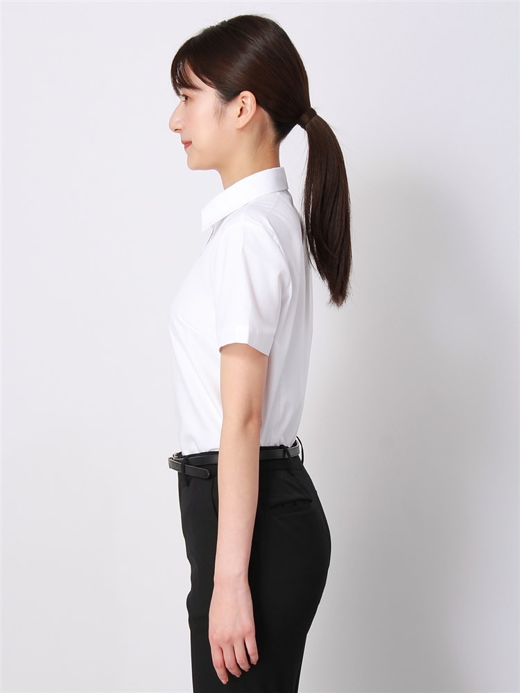 スキッパーカラーシャツ／半袖／Easy Care Stretch Blouse／destyle