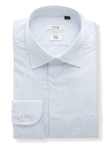 ワイシャツ／長袖／形態安定／再生繊維／ワイドカラー／ストライプ／BASIC／ドレスシャツ
