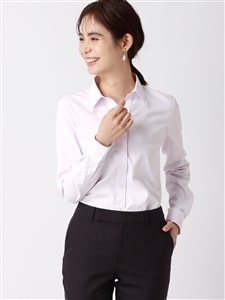 WEB限定／スキッパーカラーシャツ／長袖／Easy Care Stretch Blouse／織柄